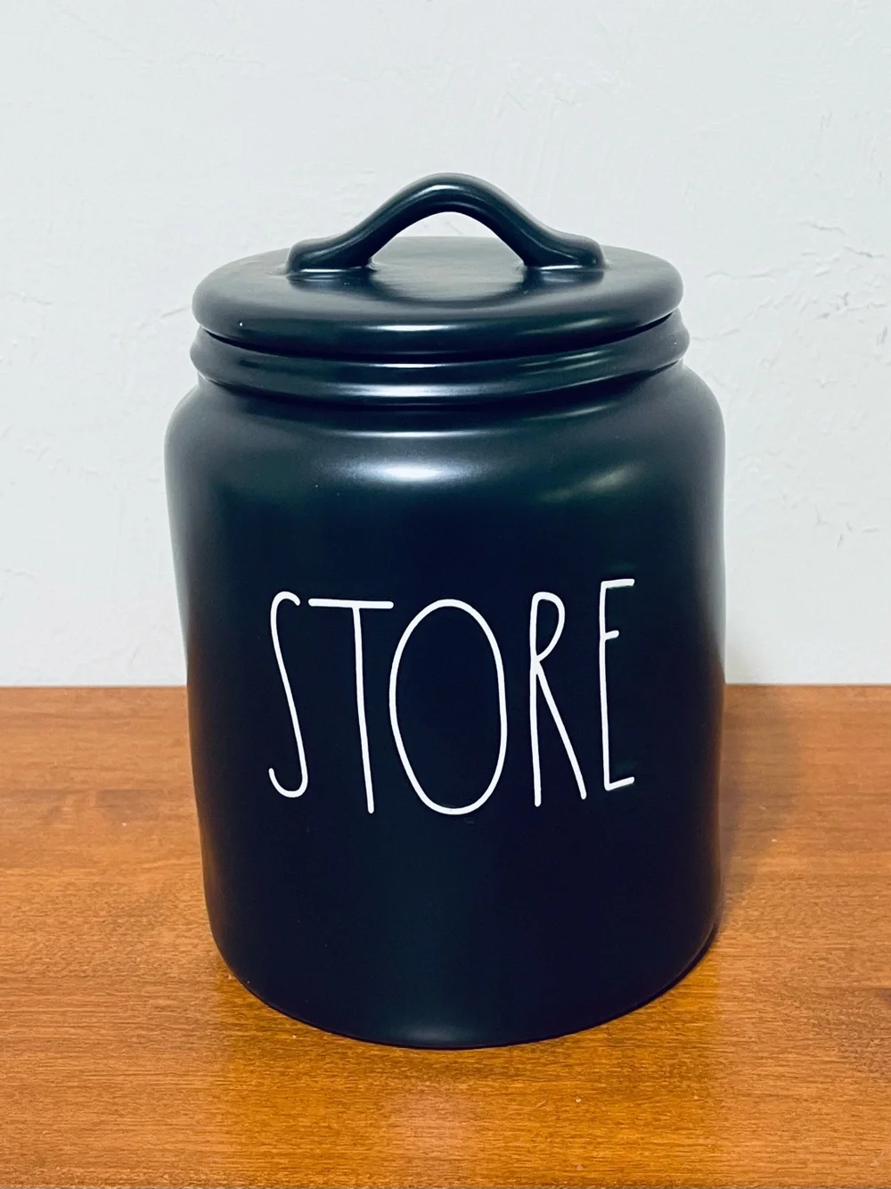 Rae Dunn Artisan Collection By Magenta Black STORE Ceramic Canister Sealing Lid